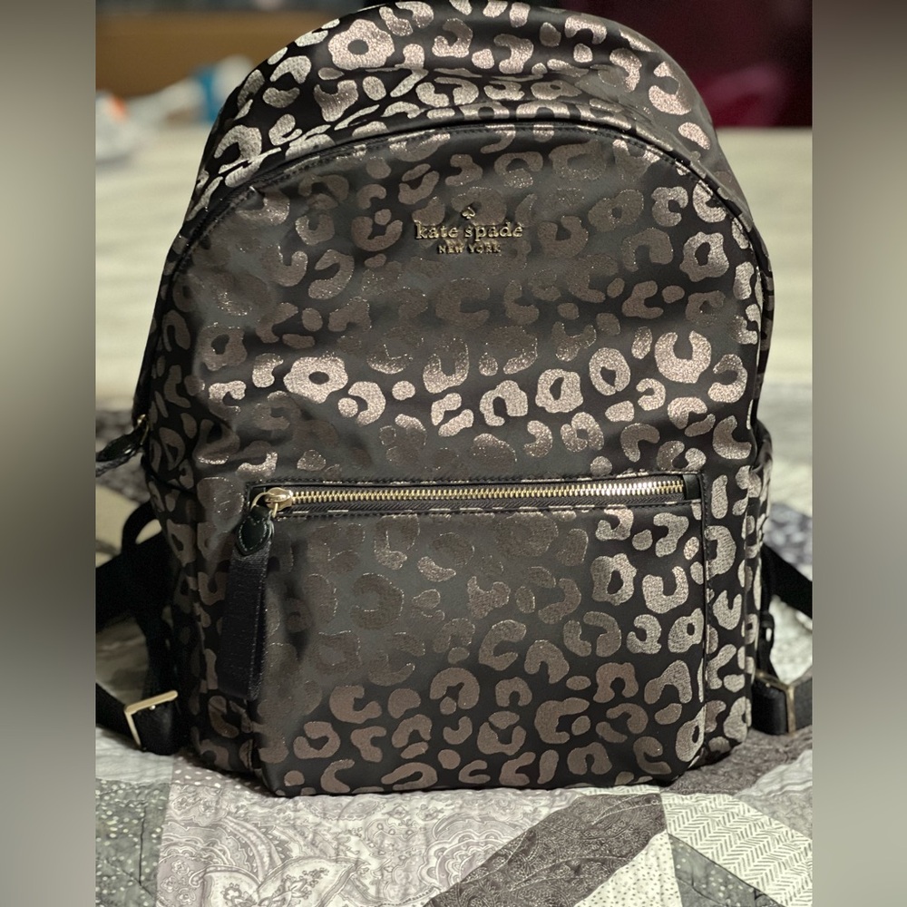 Kate Spade Chelsea Medium Leopard Backpack and Cosmetic Bag